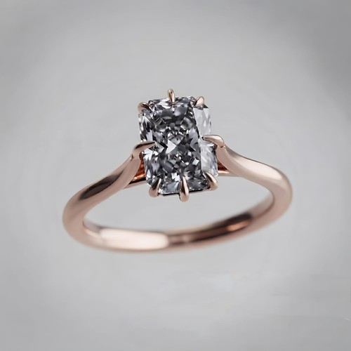 Anello solitario taglio